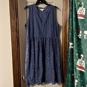 Dk Blue eyelet dress